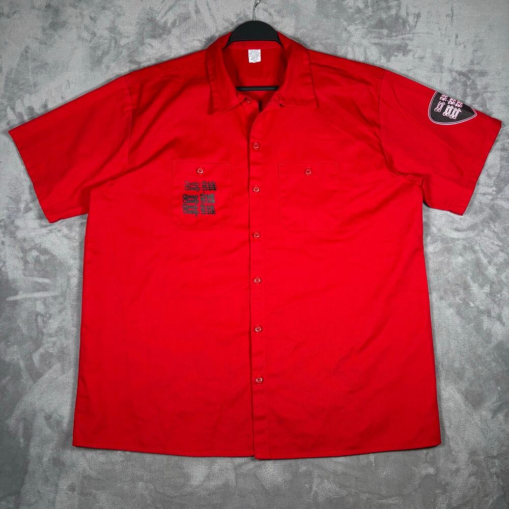 Vintage Cheap Trick Racing Workwear Bowling Shirt USA XXL Single Stitch